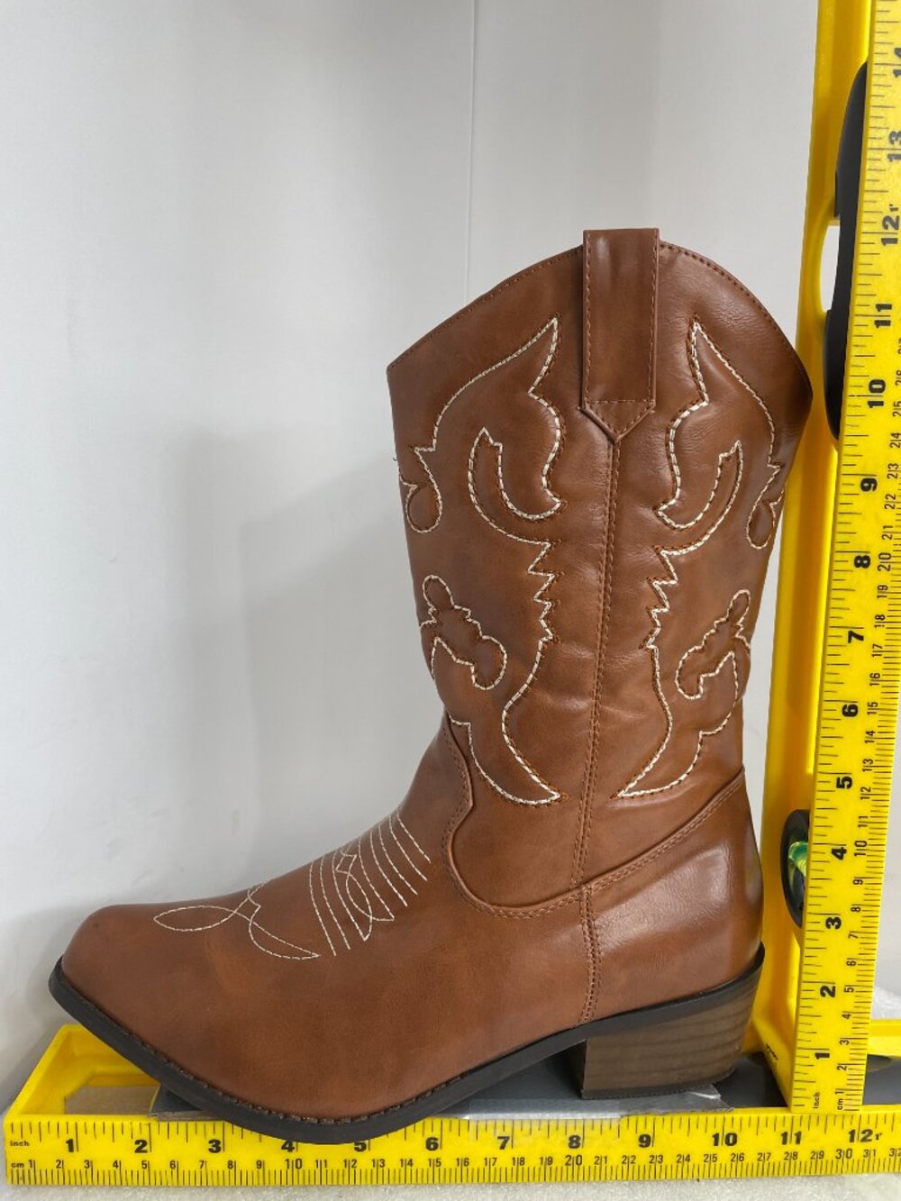 SheSole Brown Faux Leather Embroidered Cowboy Western Cowgirl Boots Women's 8.5 - Picture 12 of 13